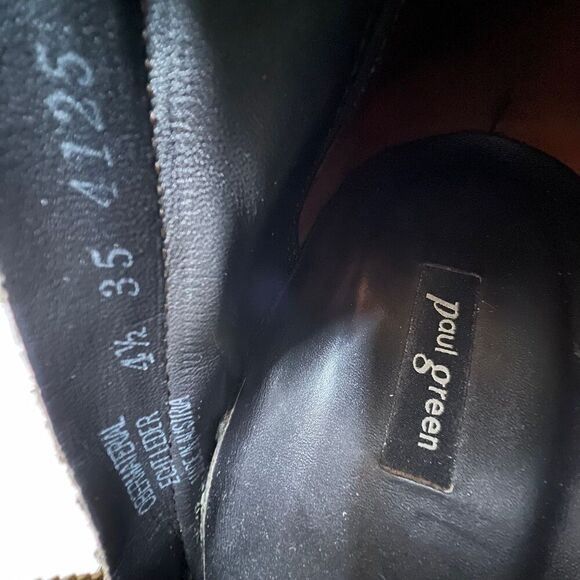 Paul Green Size US 7 Women Taupe Malibu Sliced Metallic Heels Zip Ankle Boots - Picture 2 of 12